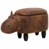 Beliani Dierenhocker HIPPO - Bruin Kunstleer -Beliani 1611456238