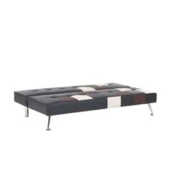 Beliani Driezitsbank - OLSKER Zwart Kunstleer -Beliani 163113f6e21d4c009d8c28f88b8995ba