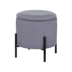 Beliani Hocker WENONA - Grijs Fluweel