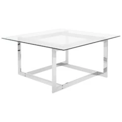 Beliani Salontafel CRYSTAL - Zilver Glas