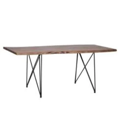 Beliani Eettafel MUMBAI - Donkere Houtkleur Acaciahout