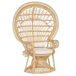 Beliani Fauteuil EMMANUELLE - Beige Rotan