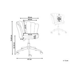 Beliani Bureaustoel MONTICELLO - Blauw Fluweel -Beliani 177a820e170941db914544b46dd61a1f