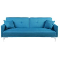 Beliani Driezitsbank - LUCAN Blauw Polyester