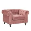 Beliani Fauteuil CHESTERFIELD - Roze Fluweel -Beliani 1926025818