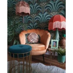 Beliani Hocker LUBBOCK - Blauw Fluweel -Beliani 1976426725 0103