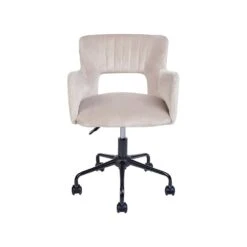 Beliani Bureaustoel SANILAC - Beige Fluweel 5 Beliani Bureaustoel SANILAC - Beige Fluweel -Beliani 1c6e69e1f42d4fb7814fbaa35e507d63