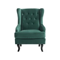 Beliani Oorfauteuil ALTA - Groen Fluweel -Beliani 1ed183b836fd47ddb03cdb57aa36e734