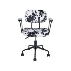 Beliani Bureaustoel ALGERITA - Zwart/Wit Fluweel -Beliani 22405aae81ef4d06b035497a06ce8854