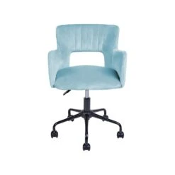 Beliani Bureaustoel SANILAC - Blauw Fluweel -Beliani 2483b8d5b4584383a3afba9b688e0684