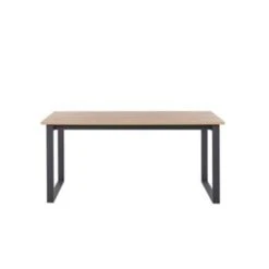 Beliani Eettafel BERLIN - Donkere Houtkleur Vezelplaat -Beliani 25dba547fcbb49d78fa77b3d887c45da