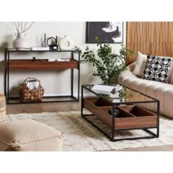 Beliani Salontafel WACO - Zwart Veiligheidsglas, Metaal -Beliani 25f66c3a582045c1a2f12007bbbfd871