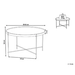 Beliani Salontafel LUCEA - Zilver Veiligheidsglas, Ijzer -Beliani 2b6717d3d4634503a7b7358d075e9ab3