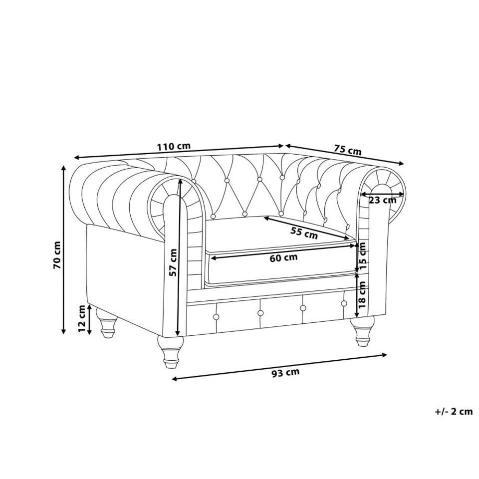 Beliani Fauteuil CHESTERFIELD - Groen Fluweel Beliani Fauteuil CHESTERFIELD - Groen Fluweel -Beliani 2cc77c5f37fd4b879670b3939b886b03