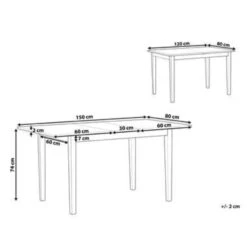 Beliani Verlengbare Tafel HOUSTON - Lichte Houtkleur Rubberhout -Beliani 312b378127fa4150ab27e59c61f7eae4