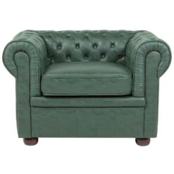 Beliani Fauteuil CHESTERFIELD - Groen Kunstleer -Beliani 32a3ff49f55f4ba392c8817c97203a44