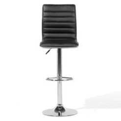 Beliani Barkruk LUCERNE - Zwart Kunstleer -Beliani 3ce7749cf77c4cac9c513360bef6c980