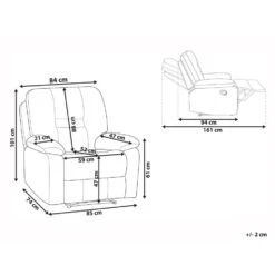Beliani Fauteuil BERGEN - Grijs Polyester -Beliani 4643cd76610c48b1a88c98ffd1826480