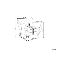 Beliani Fauteuil DRAMMEN - Grijs Polyester -Beliani 4859a296df1c40e1b0ca878523e301a9