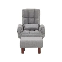 Beliani Fauteuil OLAND - Grijs Polyester -Beliani 4868e6cd8b6b40cb827fd7fb7a8ca64e