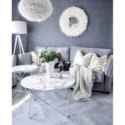 Beliani Salontafel MERIDIAN - Wit Veiligheidsglas -Beliani 4a84da49609e412386bcf7d4b37236e9