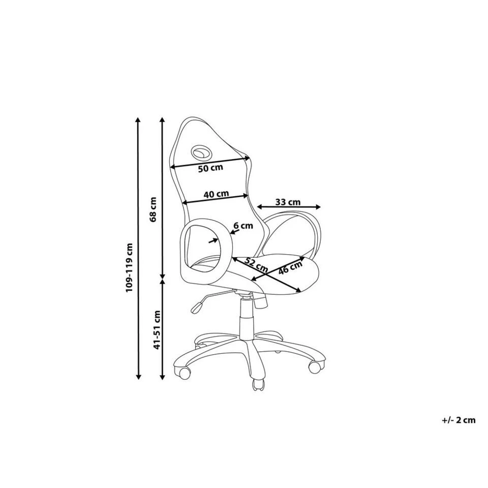 Beliani Bureaustoel ICHAIR - Zwart Polyester Beliani Bureaustoel ICHAIR - Zwart Polyester -Beliani 4e8d871742de424197048fc352657ba7