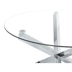 Beliani Eettafel BUTLER - Zilver Staal -Beliani 529203f31b6141dc8fcda17a574d9e75