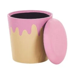 Beliani Poef MOUSEE - Beige Fluweel -Beliani 53c244b6631843799c5a391ad5ebaa03