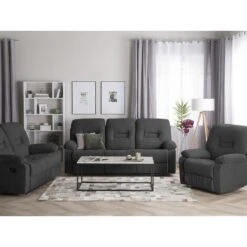 Beliani Fauteuil BERGEN - Grijs Polyester -Beliani 54bfbad025954851b0e15c8e7985f49a