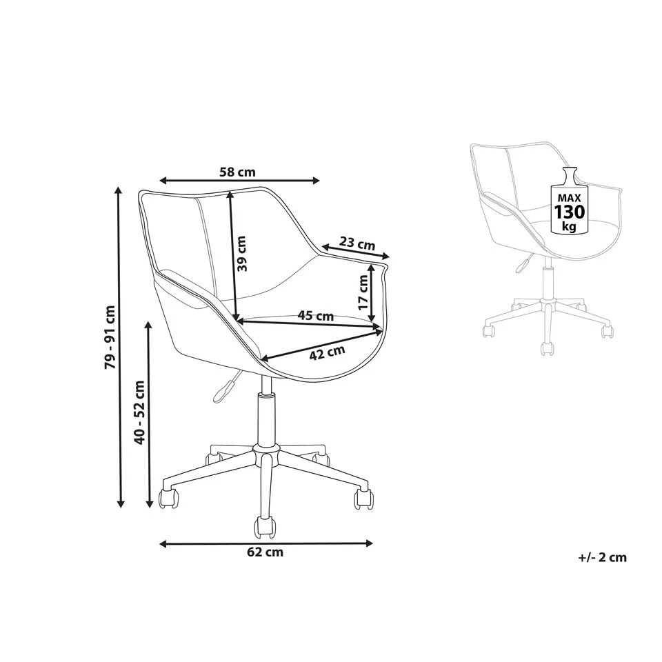Beliani Bureaustoel NEWDALE - Bruin Kunstleer Beliani Bureaustoel NEWDALE - Bruin Kunstleer -Beliani 54fae5378d8641c791bc72d4ec69dfbb