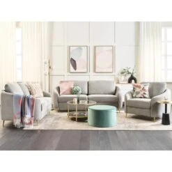 Beliani Fauteuil TROSA - Grijs Polyester -Beliani 58c879cc1e2e4bee8a3ae2c3f7c5b476