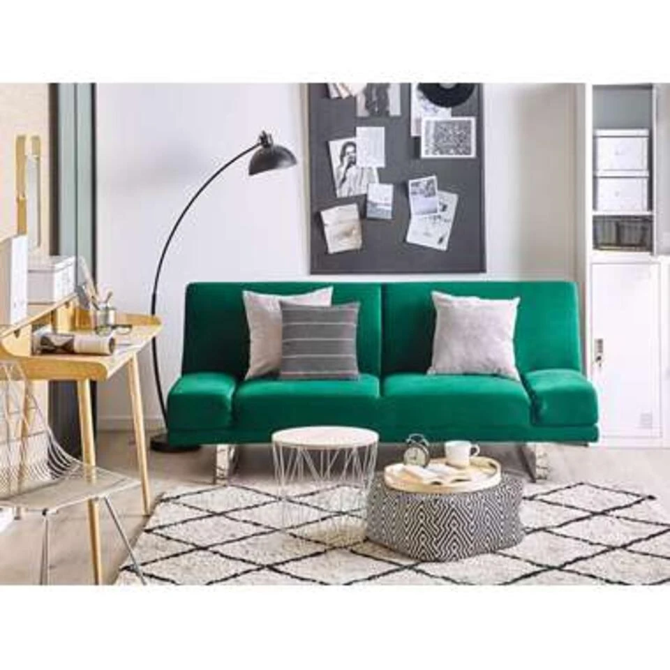 Beliani Slaapbank - YORK Groen Fluweel Beliani Slaapbank - YORK Groen Fluweel -Beliani 5cd2fefdfe10489a8d1752bae3da3e9a