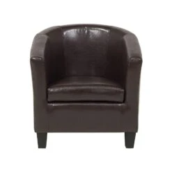 Beliani Fauteuil BORWICK - Bruin Kunstleer -Beliani 636b68c7d04a4bf4b334549d5de6add3