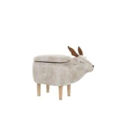 Beliani Hocker REINDEER - Beige Polyester -Beliani 64341fc3267b4f3ab59c0dc2be67a393