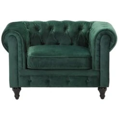 Beliani Fauteuil CHESTERFIELD - Groen Fluweel 5 Beliani Fauteuil CHESTERFIELD - Groen Fluweel -Beliani 644a544b75ca4ee49d2151fb59a3de2a