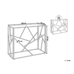 Beliani Consoletafel ORLAND - Zilver Glas -Beliani 683d19d85a87451ba6d210c37354b239