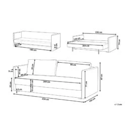 Beliani Driezitsbank - EKSJO Beige Fluweel -Beliani 70b1bc6eda7e4363b4cf06c86bf0c92a