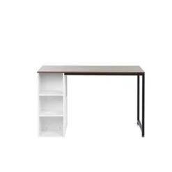 Beliani Bureau DESE - Donkere Houtkleur Vezelplaat -Beliani 7297ef997b5743ea9abcb192d18ac967