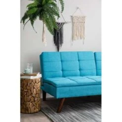 Beliani Driezitsbank - RONNE Blauw Polyester -Beliani 755917a5b3af4865a916af423d16df24