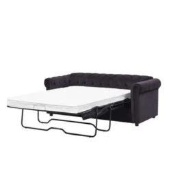 Beliani Driezitsbank - CHESTERFIELD Zwart Fluweel -Beliani 76844ccc48c84467ad6c52eb5e7683f2