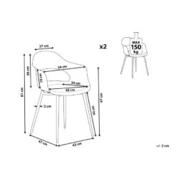 Beliani Eetkamerstoel UTICA - Groen Synthetisch Materiaal -Beliani 774745b4c2554ce99b6fc70ce58249a1