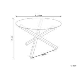 Beliani Eettafel BUTLER - Zilver Staal -Beliani 785626f609c64d288cd90d1aa6e04d53