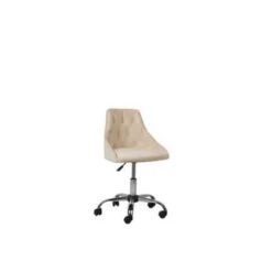 Beliani Bureaustoel PARRISH - Beige Fluweel -Beliani 7ba32d8a379d4f6ab11269661087e0cb