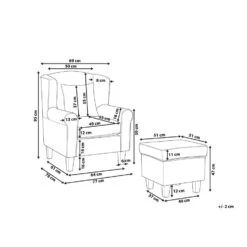 Beliani Fauteuil HAMAR - Beige Katoen, Polyester -Beliani 7f9787519c2f406183d466779bf32c2f