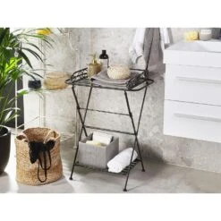 Beliani Bijzettafel ANCUD - Zwart Ijzer -Beliani 815bf7d5d8b04c36882d01f1b4ca855c