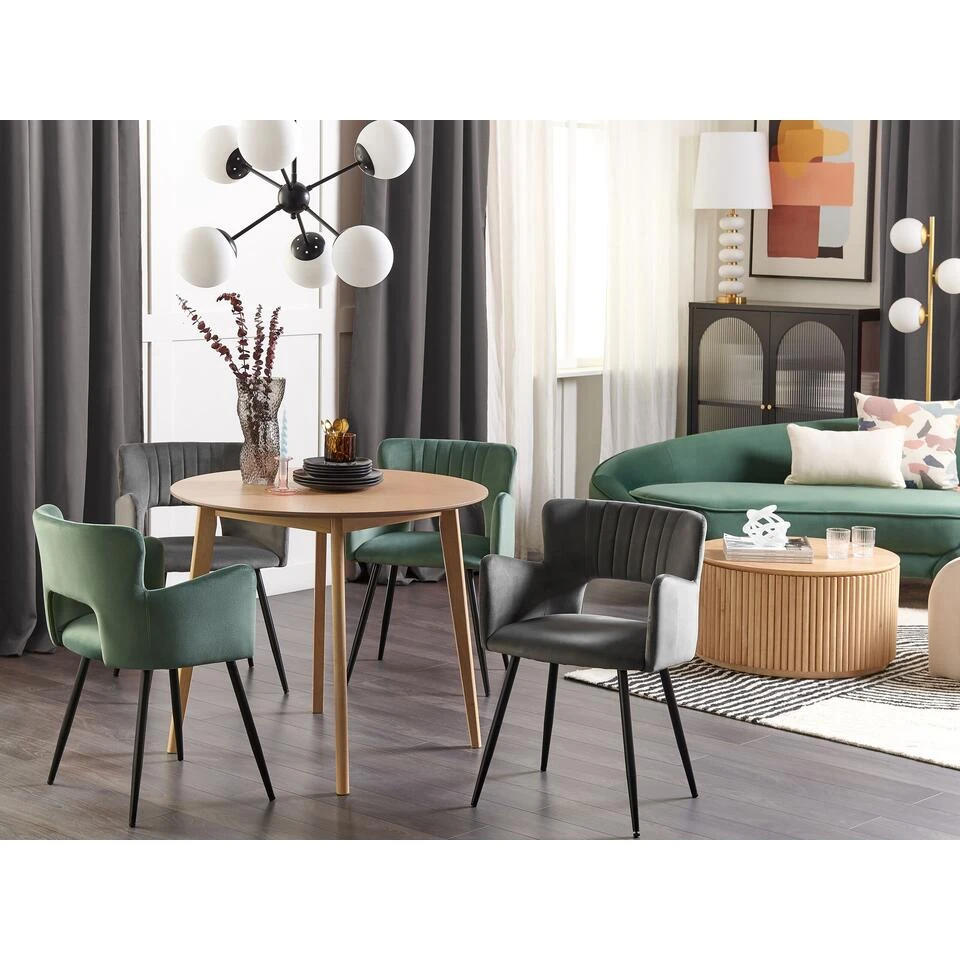 Beliani Eetkamerstoel SANILAC - Grijs Fluweel Beliani Eetkamerstoel SANILAC - Grijs Fluweel -Beliani 85a7e0f867224333976584eed3e68e64