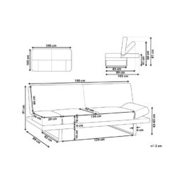 Beliani Slaapbank - YORK Beige Polyester -Beliani 88c119dc233244f9a3b657317f8bd1ad