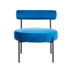 Beliani Fauteuil ALPHA - Blauw Fluweel -Beliani 8e4a19bb792c4ec99cadf4b9c0483b6f