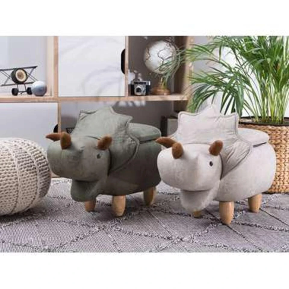 Beliani Hocker TRICERATOPS - Grijs Polyester Beliani Hocker TRICERATOPS - Grijs Polyester -Beliani 90c043159c5541cda97e5c957a33f6a1