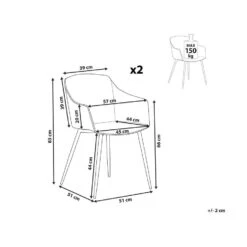 Beliani Eetkamerstoel FONDA - Wit Synthetisch Materiaal 4 Beliani Eetkamerstoel FONDA - Wit Synthetisch Materiaal -Beliani 9227eaba11fa445b9292fe5d24bfc2e2